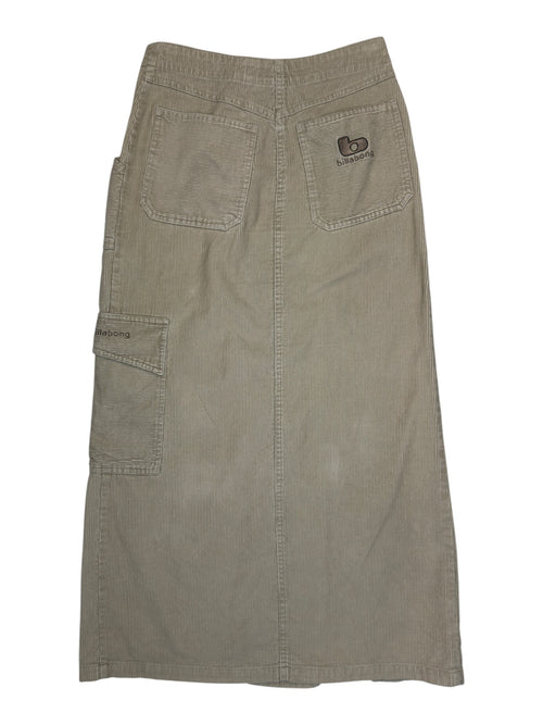 Vintage 2000s BILLABONG Tan Corduroy Cargo Maxi Skirt | Size XS-S