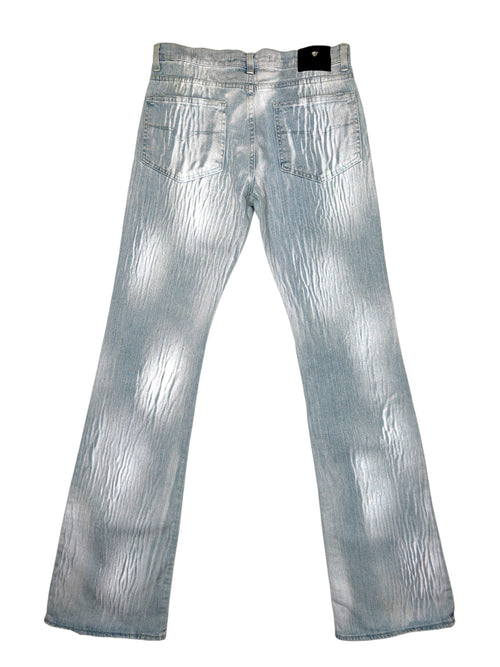 Vintage 2000s VERSACE JEANS COUTURE Mid-Rise Light Blue Acid Wash Denim Straight Leg Jeans | Size M-L