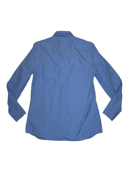 PRADA SS 2015 Men’s Cotton Periwinkle Blue & White Striped Long Sleeve Button Up Shirt | Men’s Size S