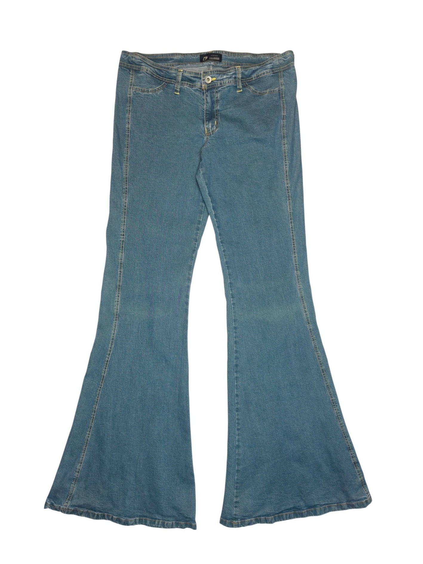 Vintage 2000s Blue Denim Low Rise Flared Bell Bottom Jeans | Size L