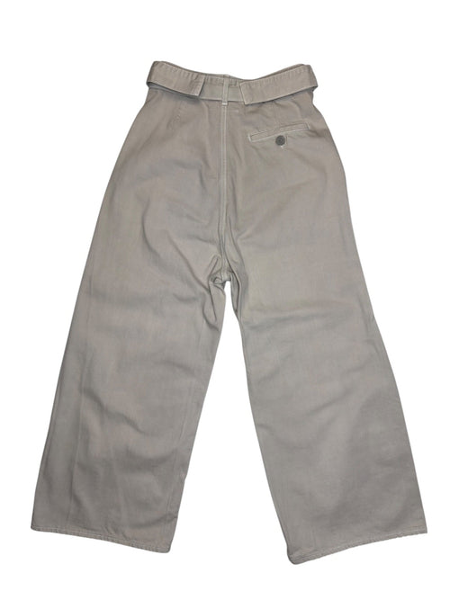 MM6 MAISON MARGIELA Denim High Waisted Baggy Beige Wide Leg Cropped Jeans | Size S