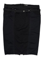 Vintage 2000s DOLCE & GABBANA SS02 Bondage Black Fitted Knee Length Pencil Skirt | Size L