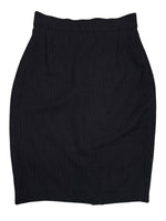 Vintage 90s MAX MARA Wool Blend Black & White Pinstripe High Waisted Knee Length Pencil Skirt | Size XS