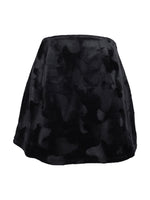 Vintage 90s Y2K Grunge Black Soft Velvet Velour High Waisted A-Line Mini Wrap Skirt | 29 Inch Waist