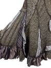 Vintage 2000s Y2K Wool Blend Subversive Soft Grunge Gothic Low Rise Patchwork Crochet Knit Asymmetrical Ruffled Winter Maxi Skirt | 33 Inch Waist
