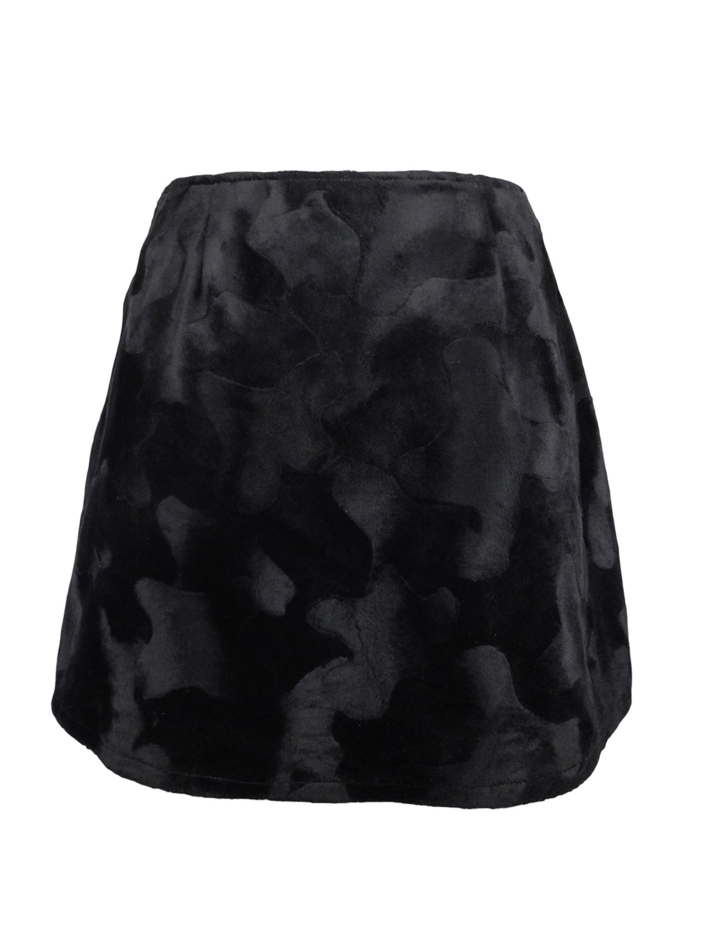 Vintage 90s Y2K Grunge Black Soft Velvet Velour High Waisted A-Line Mini Wrap Skirt | 29 Inch Waist