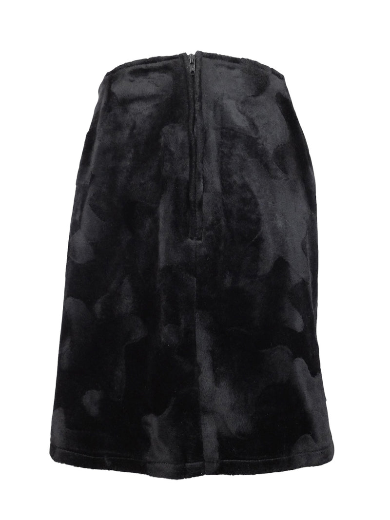 Vintage 90s Y2K Grunge Black Soft Velvet Velour High Waisted A-Line Mini Wrap Skirt | 29 Inch Waist