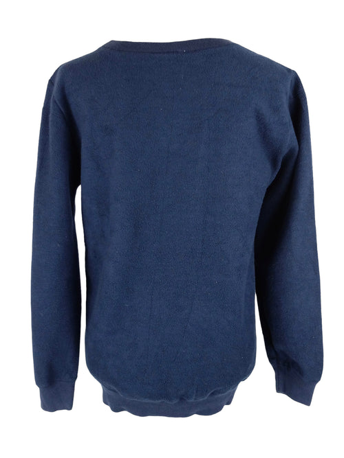 Vintage 80s Pepsi Embroidered Dark Navy Blue Crew Neck Pullover Fleece Sweatshirt | Men’s Size S