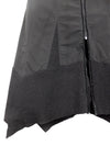Vintage 00s Y2K Subversive Gothic Grunge Black Asymmetrical Low Rise Midi Skirt with Front Zip Detail