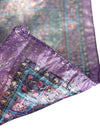Vintage 60s Mod Psychedelic Glam Rock Metallic Purple & Pink Paisley Patterned Long Wide Wrap Neck Tie Scarf