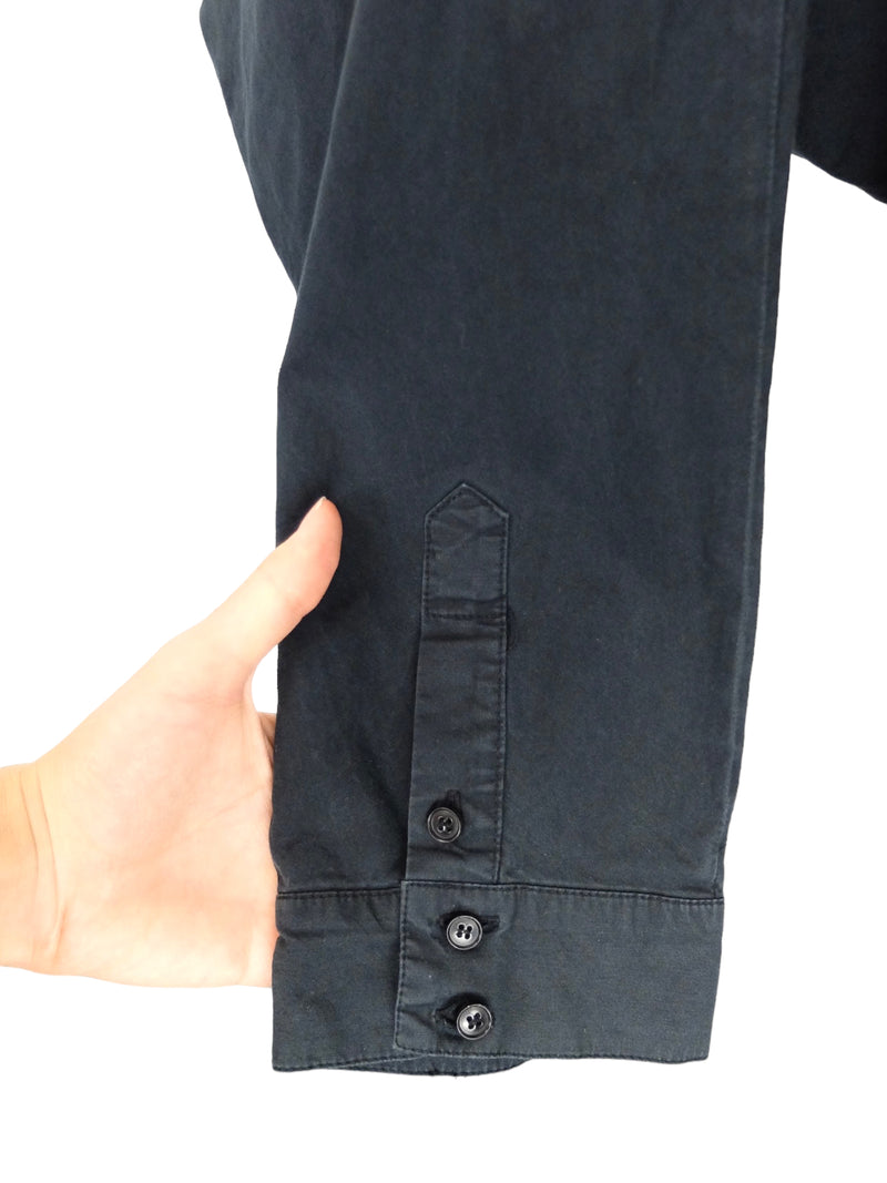Vintage 2000s Y2K Cop Copine Designer Cyber Subversive Black Wide Leg Harem Style Pants with Fold Over Wasit