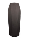 Vintage 90s Y2K Chic Minimalist Dark Brown Solid Basic High Waisted Straight Silhouette Maxi Skirt | 29 Inch Waist