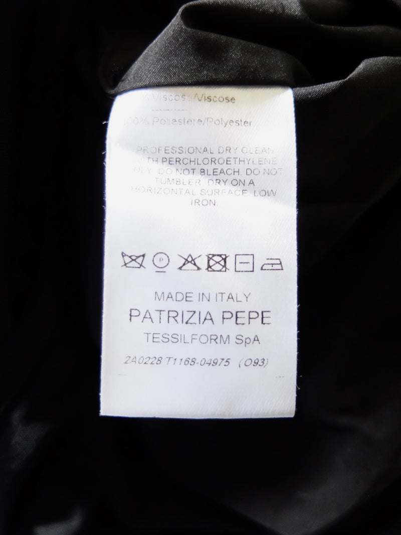 Vintage 2000s Y2K Patrizia Pepe Desiginer Subversive Black Balletcore Sleeveless Deep V-Neck Below-the-Knee Midi Dress | Size M