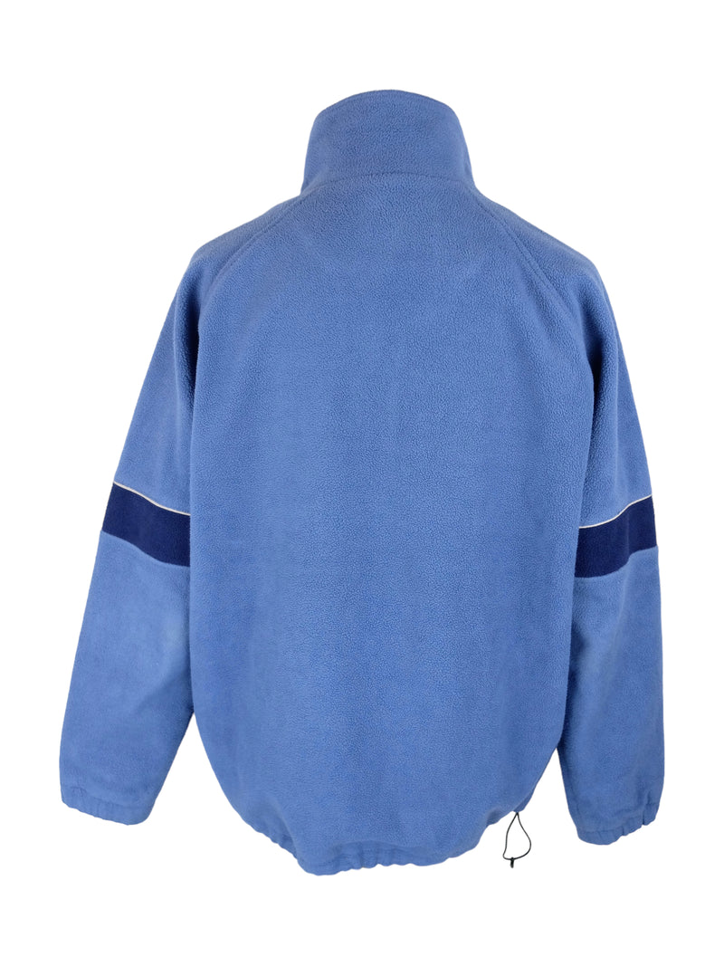 Vintage 2000s Y2K Men's Streetwear Outerwear Athletic Style Blue High Rollneck Zip Up Fleece Jacket | Men’s Size S-M