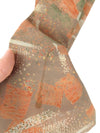 Vintage 80s Mod Psychedelic Hippie Abstract Patterned Brown & Orange Long Thin Neck Tie Wrap Scarf