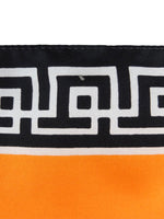Vintage 70s Mod Munich Olympics 1972 Black & Orange Colourblock Large Square Bandana Neck Tie Scarf