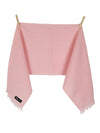 Vintage 90s Lambswool Chic Minimalist Preppy Pastel Light Baby Pink Fringed Long Wide Wrap Winter Scarf
