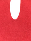Vintage 2000s Y2K Red Wool Blend Long Sleeve Turtleneck Roll Neck Keyhole Jumper Sweater Blouse