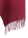 Vintage 90s Burberry Cashmere Designer Minimalist Chic Preppy Dark Red Fringed Long Wide Shawl Winter Wrap Scarf