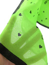 Vintage 90s Chic Bright Lime Green Heart Patterned Wide Wrap Neck Tie Shawl Scarf
