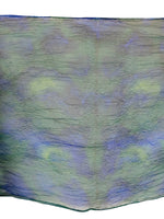Vintage 90s Silk Hippie Bohemian Blue & Green Tie Dye Acid Wash Long Wide Shawl Wrap Neck Tie Scarf