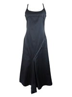 Vintage 2000s Y2K Goth Grunge Utility Black Sleeveless Tank Floor Length Maxi Dress