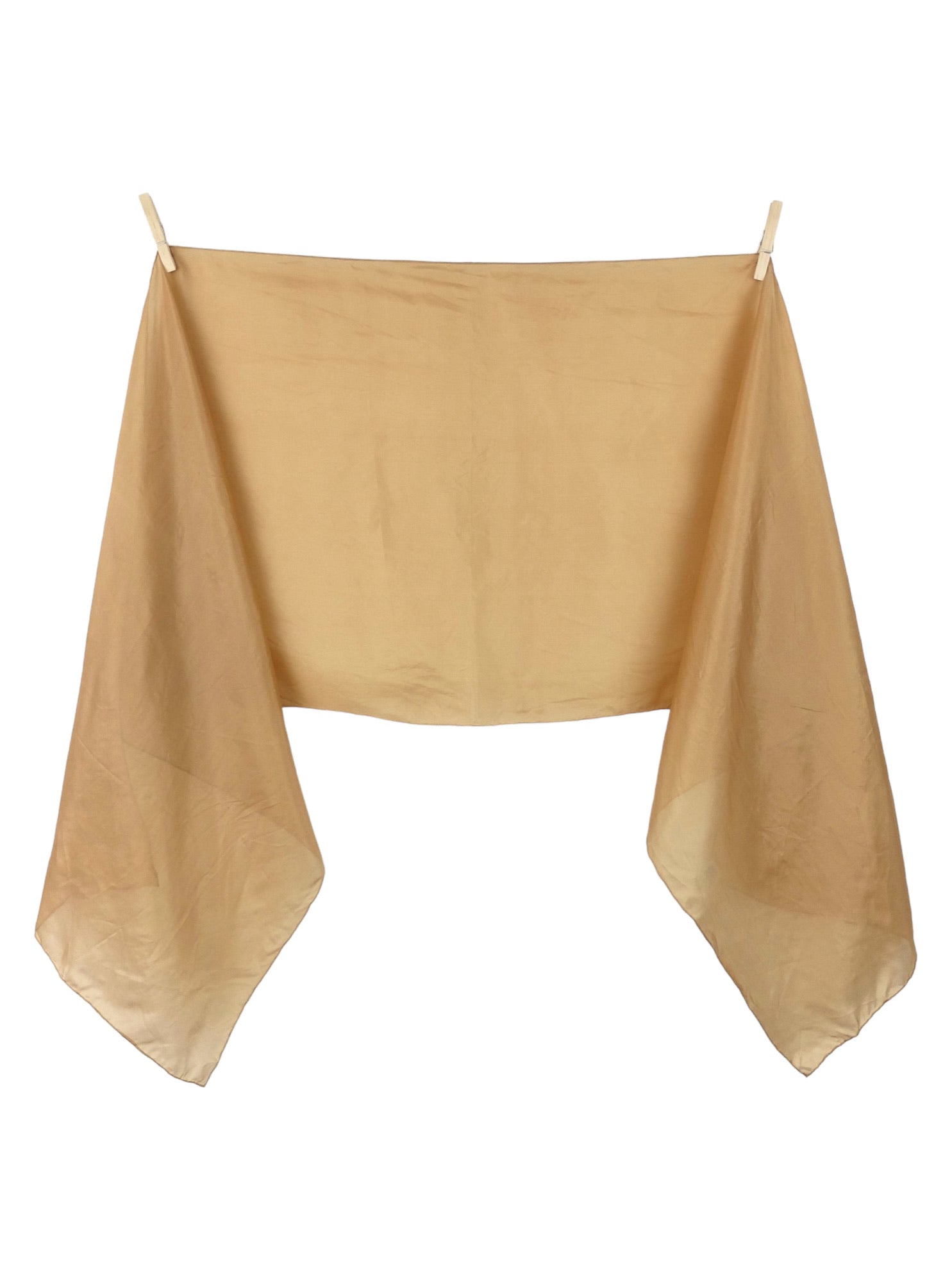 Vintage 90s Silk Chic Mod Solid Basic Beige Tan Wide Long Wrap Neck Tie Shawl Scarf