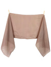 Vintage 90s Silk Chic Taupe Brown Solid Wide Shawl Wrap Wide Neck Tie Scarf with Hand-Rolled Hem