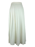 Vintage 90s Chic High Waisted Solid Basic White Pleated A-Line Maxi Skirt