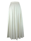 Vintage 90s Chic High Waisted Solid Basic White Pleated A-Line Maxi Skirt
