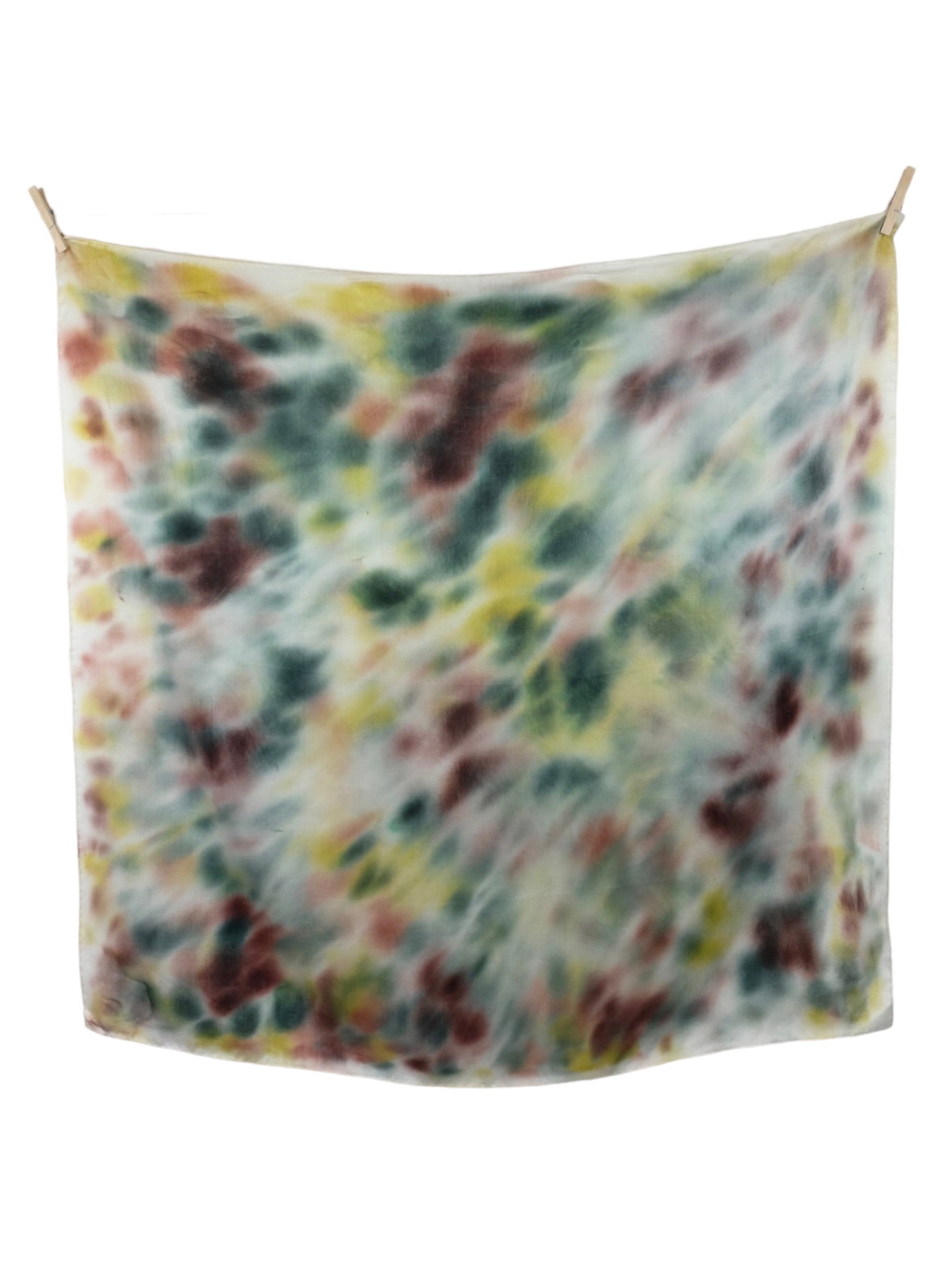 Vintage 2000s Y2K Silk Hippie Multicoloured Tie Dye Acid Wash Large Square Bandana Neck Tie Scarf