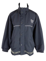 Vintage 90s Men’s New York Yankees Streetwear Athletic Sports Utility Dark Navy Blue Nylon Zip Up & Snap Button Down Windbreaker Shell Jacket | Men’s Size M