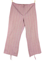 Vintage 2000s Y2K Max Mara Max & Co Low Rise Pink Red Low Rise Straight Leg Capri Pants with Back Lace Tie Detail