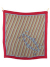 Vintage 90s Must de Cartier Silk Avant-Garde Red & Orange Abstract Chain Print Large Square Bandana Neck Tie Scarf