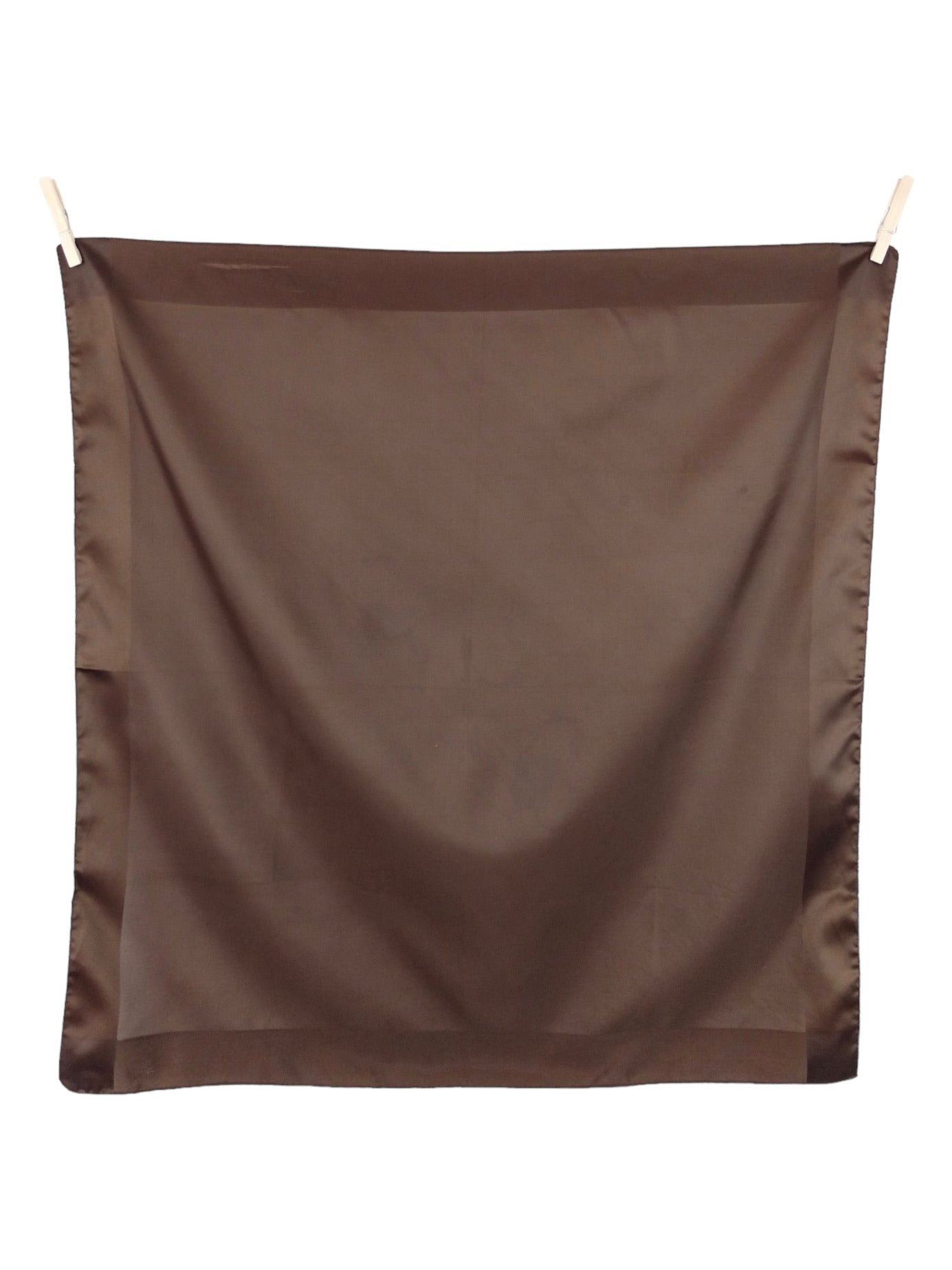 Vintage 70s Hippie Minimalist Brown Solid Basic Square Bandana Neck Tie Scarf