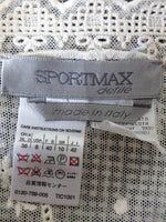 Vintage 2000s Y2K Sportmax White Cream Lace Mesh Bolero Top Blouse