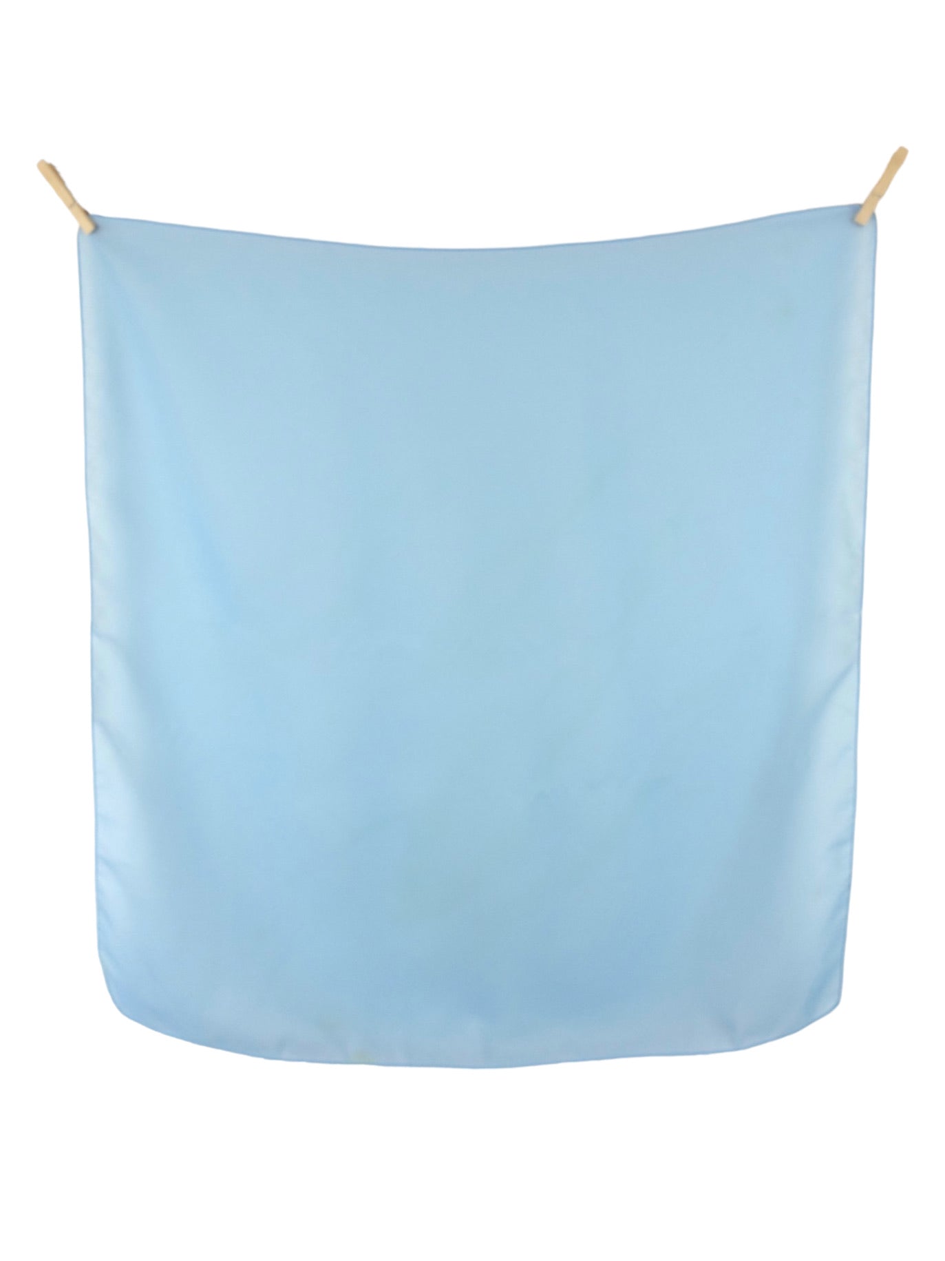 Vintage 90s Minimalist Solid Basic Pastel Baby Blue Large Square Bandana Neck Tie Scarf