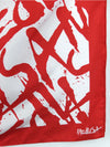 Vintage 2000s Y2K Gothic Rave Style Red & White Medusa Print Square Bandana Neck Tie Scarf