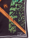 Vintage 2000s Y2K Abstract Forest Leaf Patterned Green & Orange Large Square Bandana Neck Tie Scarf