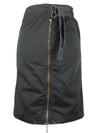 Vintage 2000s Y2K Plein Sud Utility Black Pencil Cargo Midi Skirt with Front Zip Detail & Adjustable D-Ring Ties