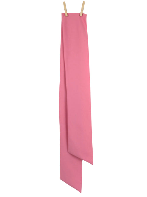 Vintage 90s Feminine Minimalist Chic Bright Baby Pink Long Thin Neck Tie Wrap Scarf