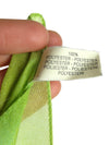 Vintage 2000s Y2K Bright Neon Green Floral Print Sheer Square Bandana Neck Tie Scarf