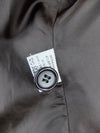 Vintage 2000s Y2K Boho Chic Dark Brown Velour Corduroy Collared Blazer Jacket with Rose Corsage Detail