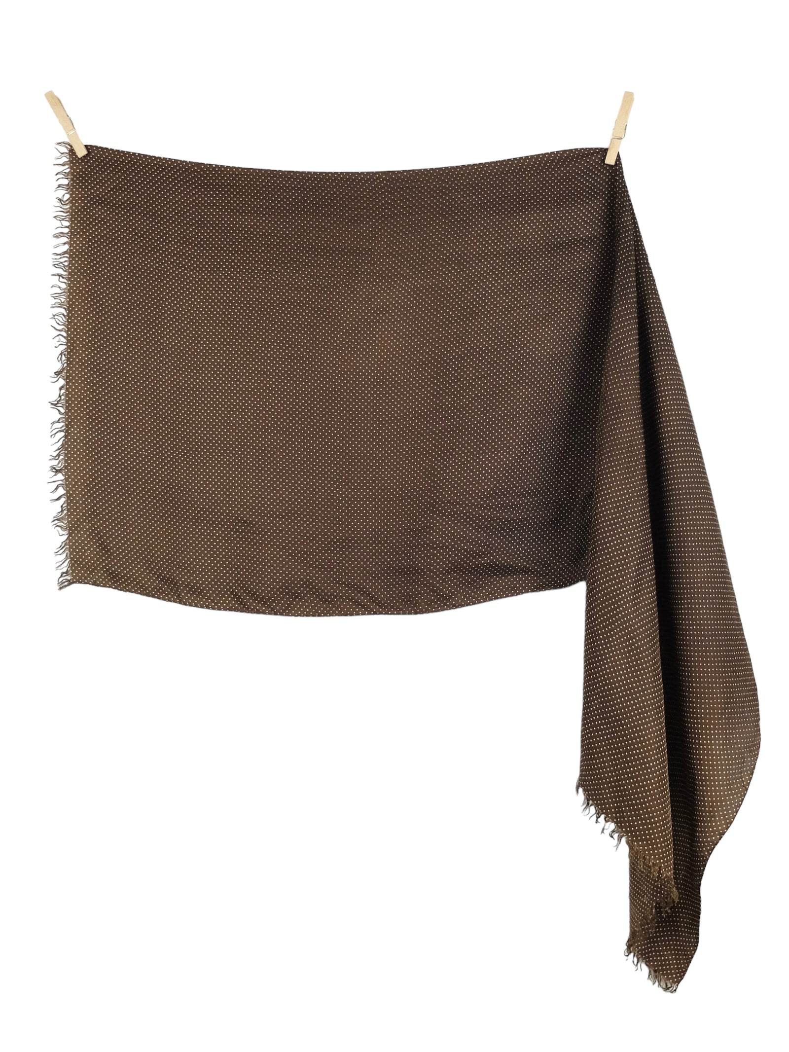 Vintage 70s Mod Brown Bohemian Polka Dot Long Wide Neck Tie Scarf