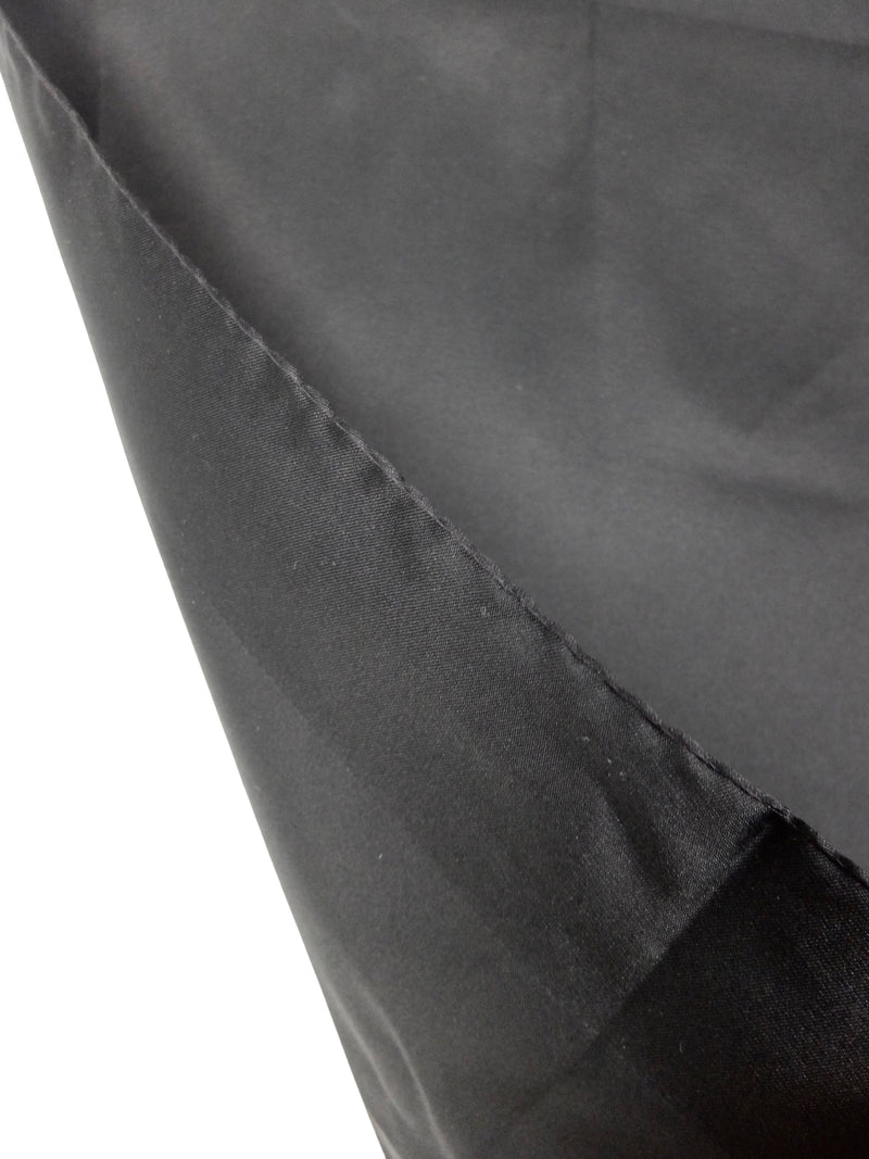 Vintage 70s Minimalist Basic Solid Black Large Square Bandana Neck Tie Scarf with Handrolled Hem