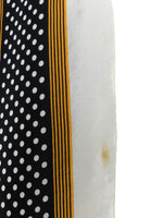 Vintage 90s Yves Saint Laurent YSL Silk Designer Black & White Polka Dot Print Square Bandana Neck Tie Scarf