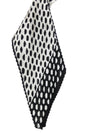 Vintage 80s Funky Chic Black & White Polka Dot Print Thin Pointed Neck Tie Scarf