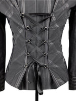 Vintage 2000s Y2K Chic Gothic Black Button Up Corset Style Blazer Jacket with Back Lace Up Detail