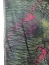 Vintage 90s Silk Black & Rainbow Acid Wash Tie Dye Large Square Bandana Neck Tie Scarf with Hand-Rolled Hem