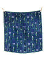 Vintage Habit de Cartier by Nicolas de Larmessin, from the series Les Costumes Grotesques et les Metiers, Blue & Green Graphic Print Small Square Bandana Neck Tie Scarf